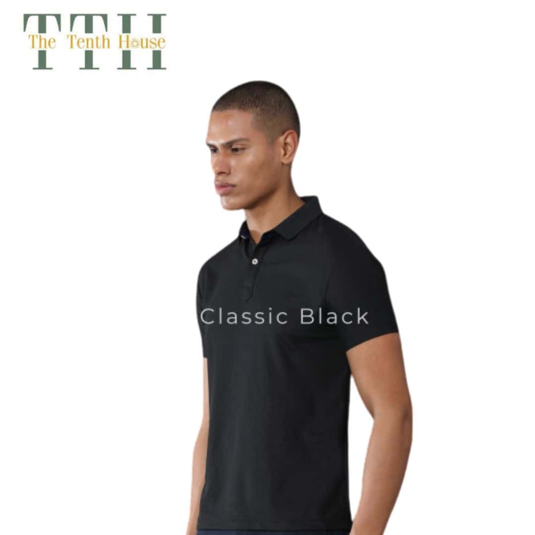 TTH Mars200 Dry Fit Polo T Shirt Black in bulk from India — Ant Mascot