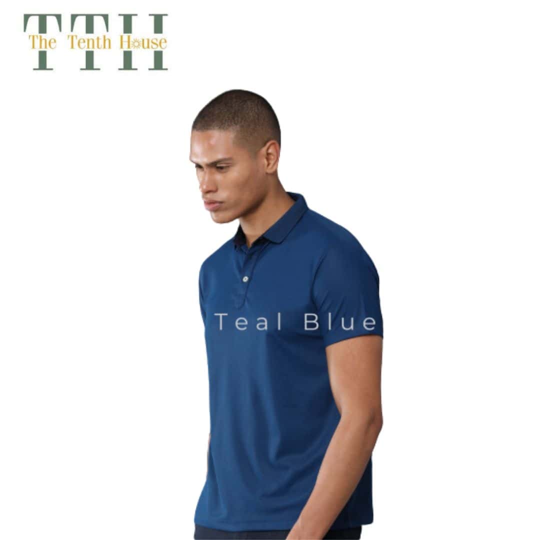 TTH Mars200 Dry Fit Polo T Shirt Teal Blue in bulk from India — Ant Mascot