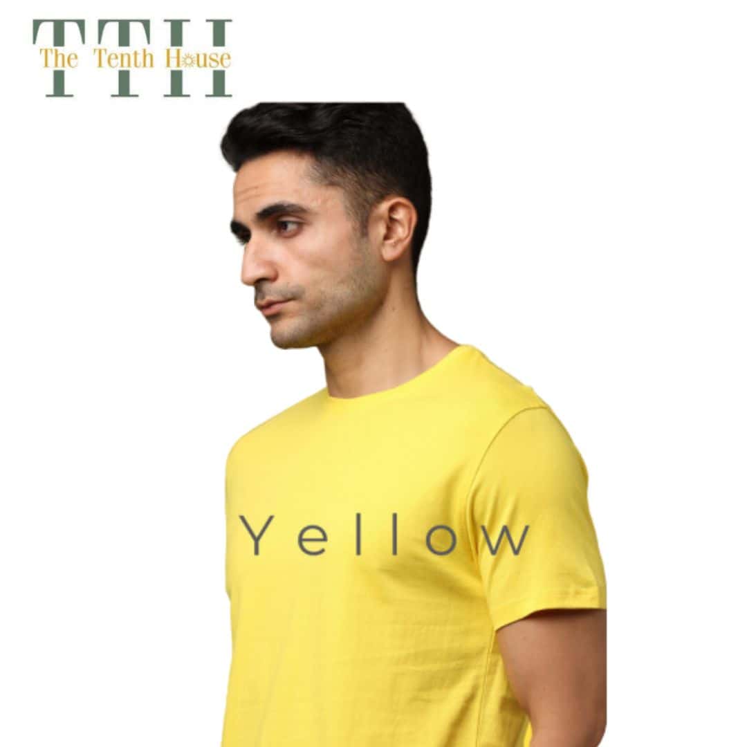 TTH PimaRound Neck T Shirt Yellow in bulk from India — Ant Mascot
