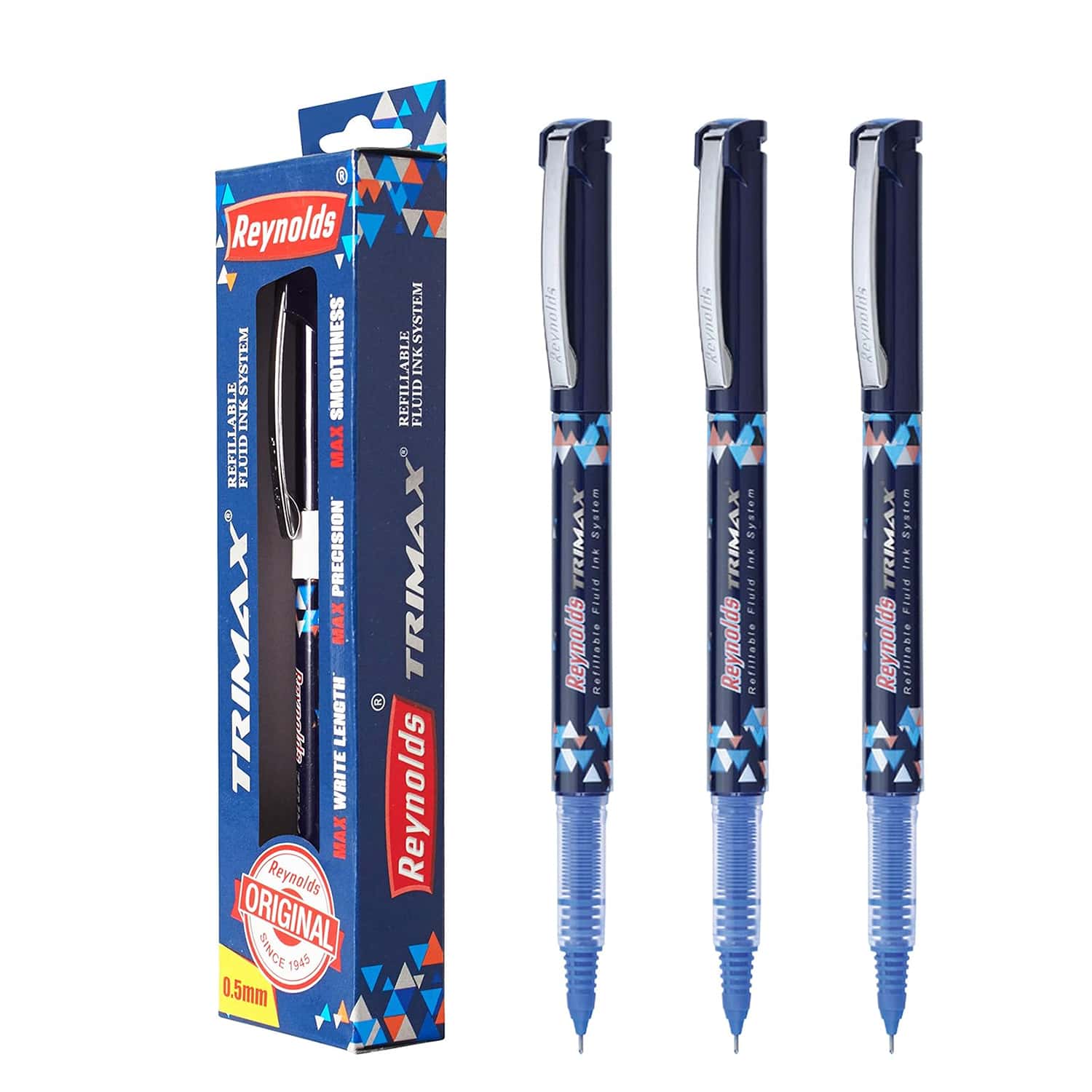 Reynolds Trimax Blister Card Roller Pen BluePack of 3 in bulk from India — Ant Mascot