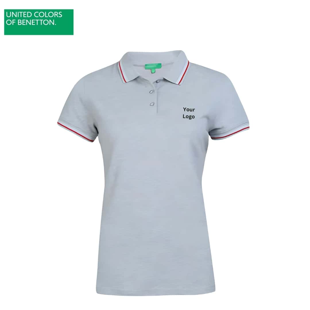 United Colors of Benetton Women's Grey Lycra Polo T-Shirt in bulk from India — Ant Mascot