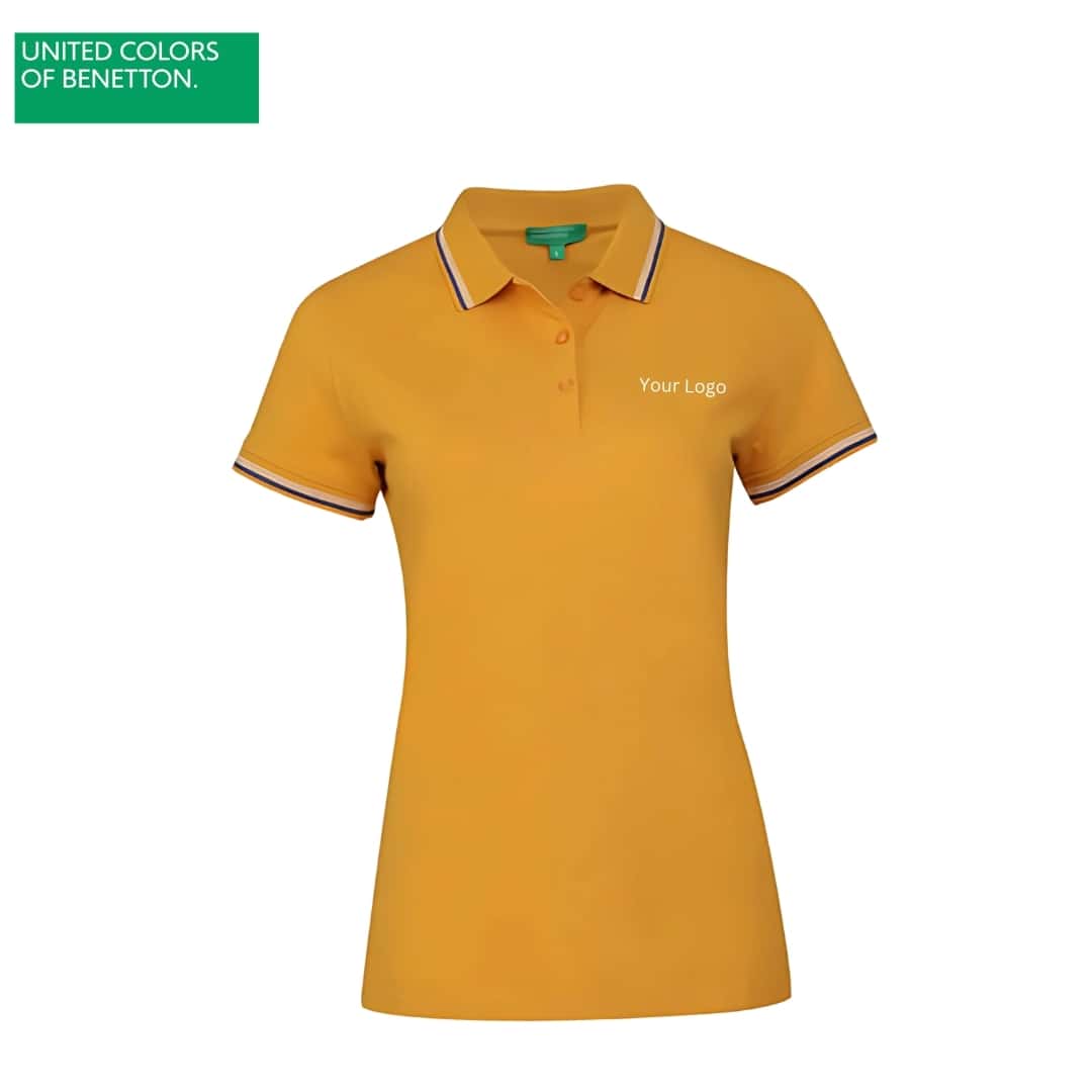United Colors of Benetton Women's Yellow Lycra Polo T-Shirt in bulk from India — Ant Mascot