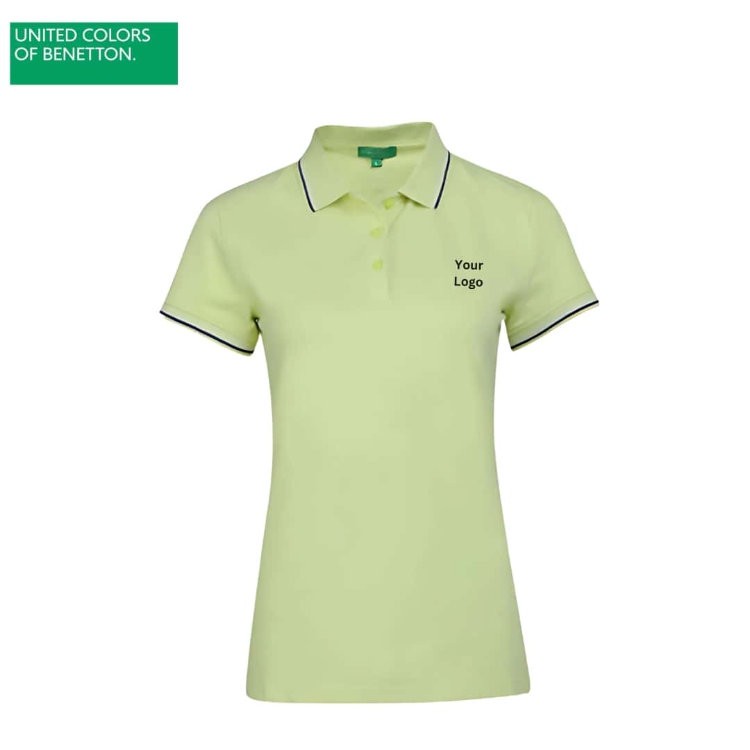 United Colors of Benetton Women's Lemon Yellow Lycra Polo T-Shirt in bulk from India — Ant Mascot