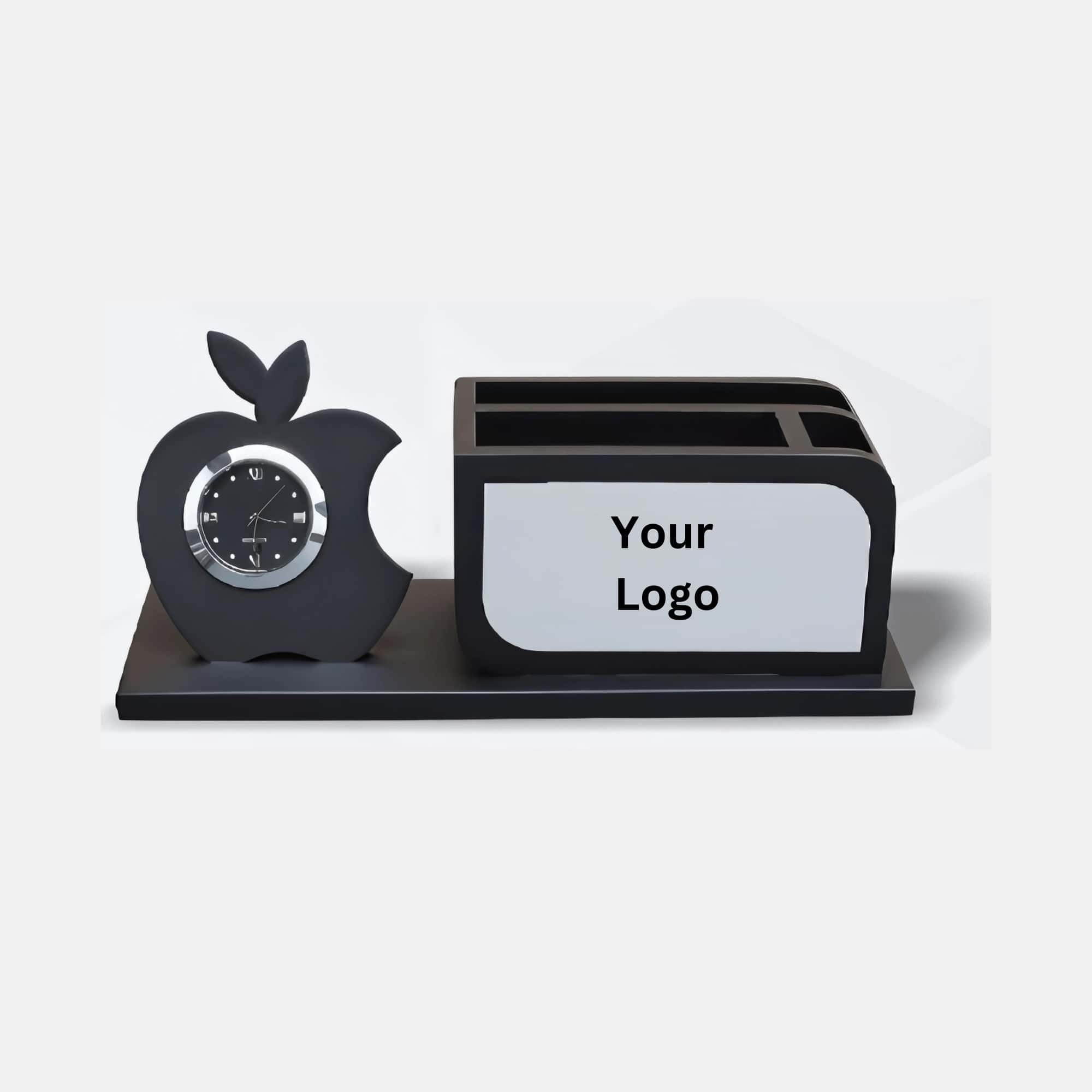 Black Desk Organizer with Integrated Clock in bulk from India — Ant Mascot