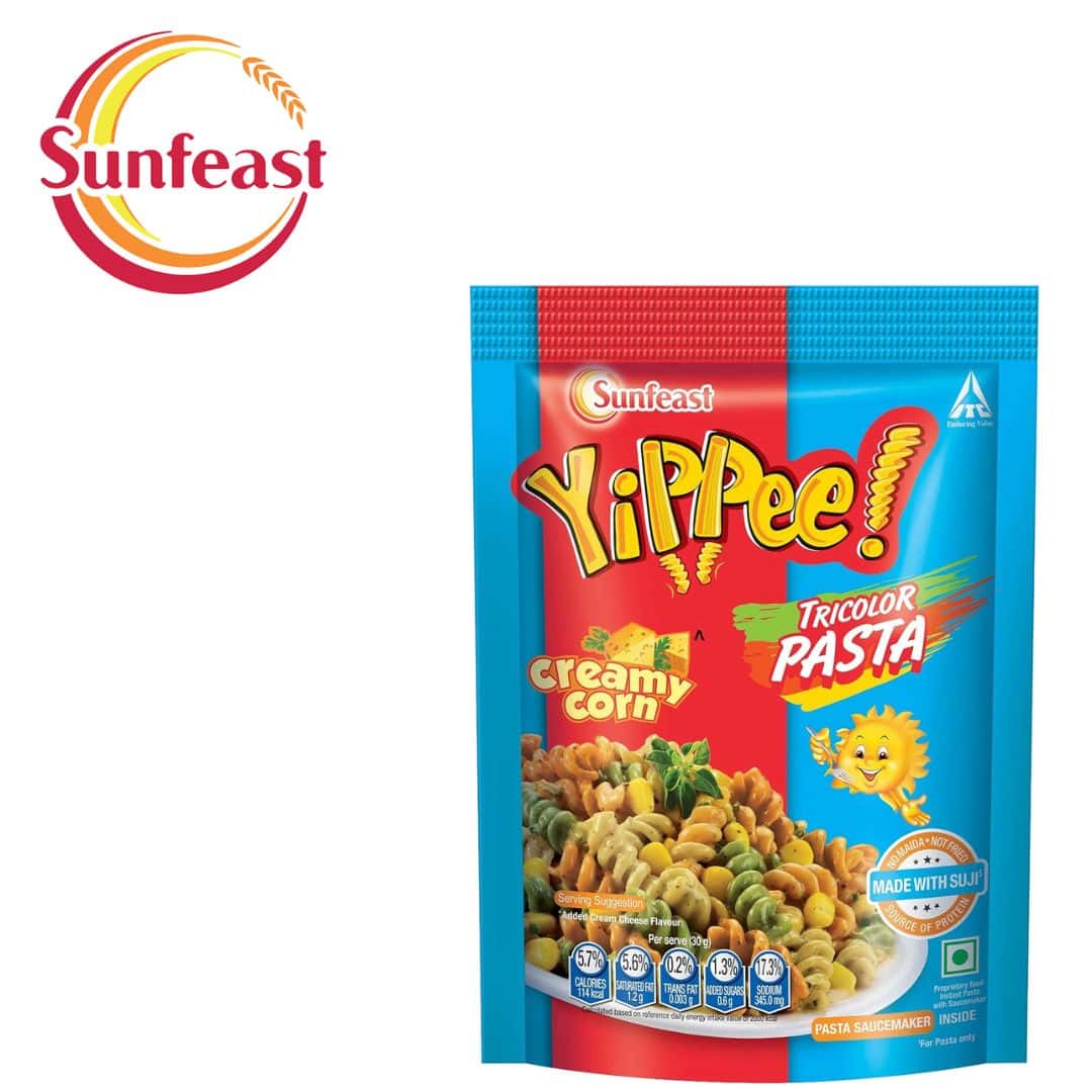YIPPEE TRICOLOR PASTA CREAMY CORN 35G in bulk from India — Ant Mascot