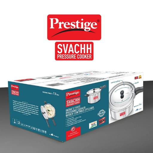 Prestige 10727 Svachh Aluminium Pressure Cooker 7.5 Ltr