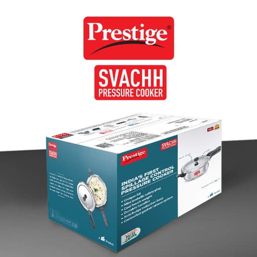 Prestige 10773 Svachh Aluminium Senior Deep Pressure Pan 5 Ltr