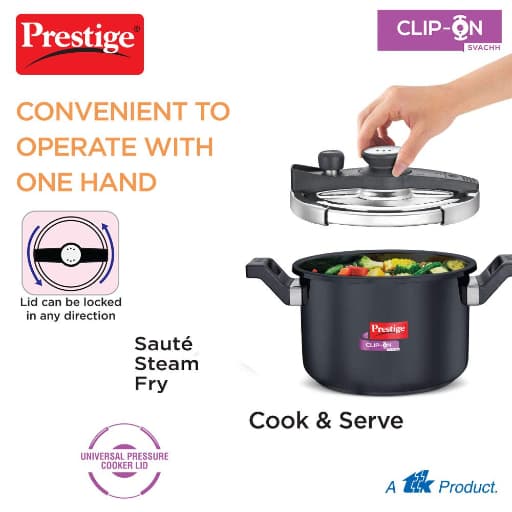 Prestige 20240 Ha Clip On Svachh 3L Presure Cooker 18cm