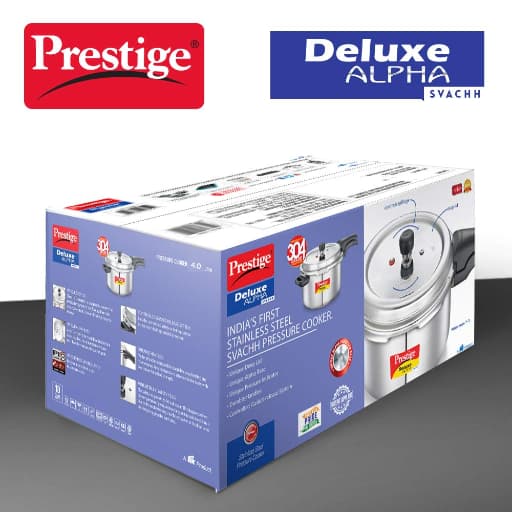 Prestige 20256 Deluxe Stainless Steel Pressure Pan 4 Ltr