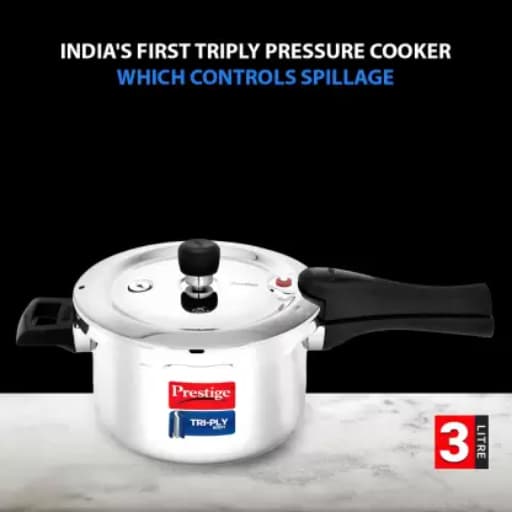Prestige 20702 Svachh Triply Outer Lid Pressure Cooker 3 Ltr