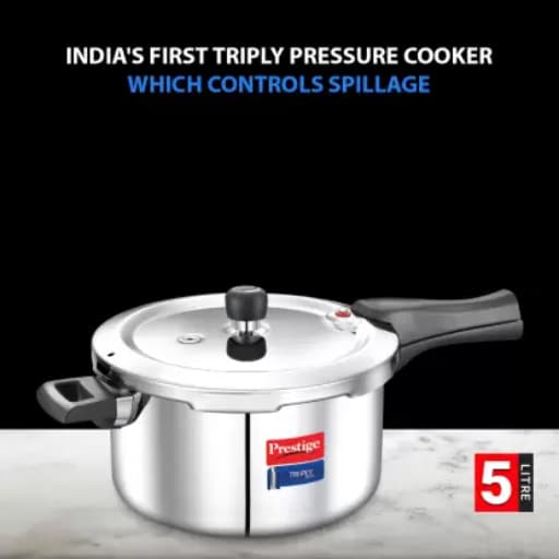 Prestige 20703 Svachh Triply Outer Lid Pressure Cooker 5 Ltr