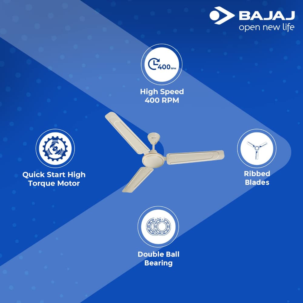 Bajaj 251396EE Edge HS Neo EE 1200 mm Bianco Ceiling Fan