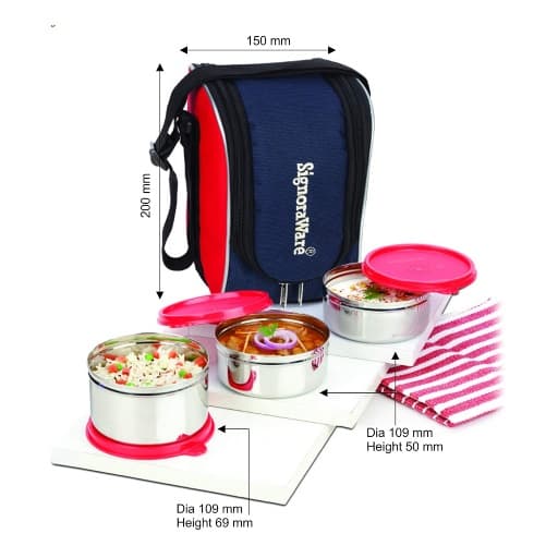 Signoraware Executive Maxx Fresh Med Steel Lunch Box