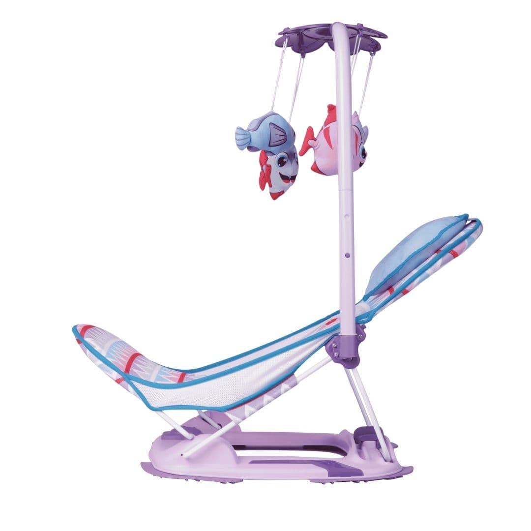 Steelbird Anti Skid Compact Comfy Baby Bather With Toys-Purple