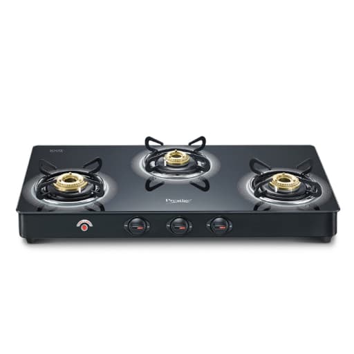 Prestige Royale Plus Schott Glass 3 Burner Gas Stove