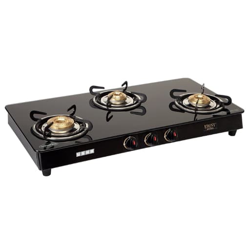 Usha Ebony 3001 3 Burner Gas Stove (Black)