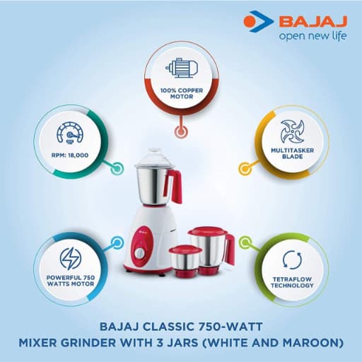 Bajaj Classic 750 W Mixer Grinder