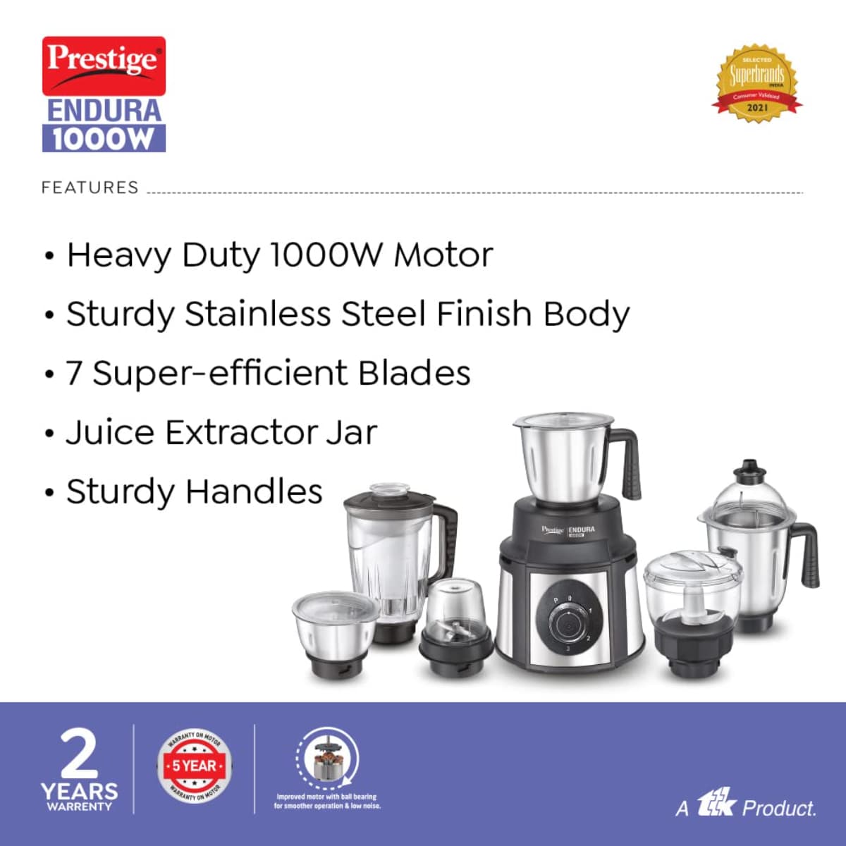 Prestige 42535 Endura 6 Jar Mixer Grinder