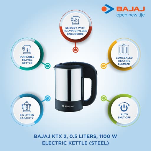 Bajaj Majesty KTX 2 0.5L Travel Kettle