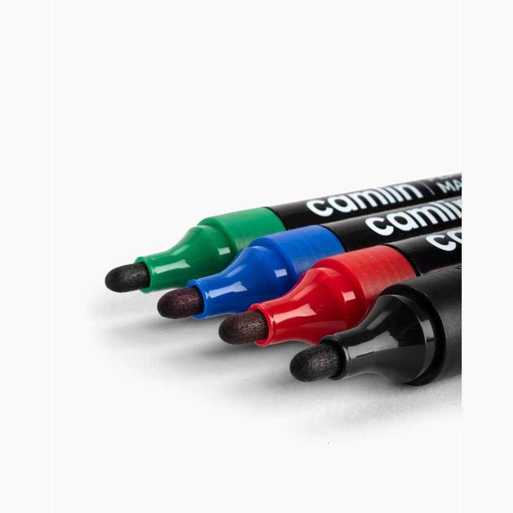 Camlin Permanent Markers Assorted Pouch Of 4 Shades