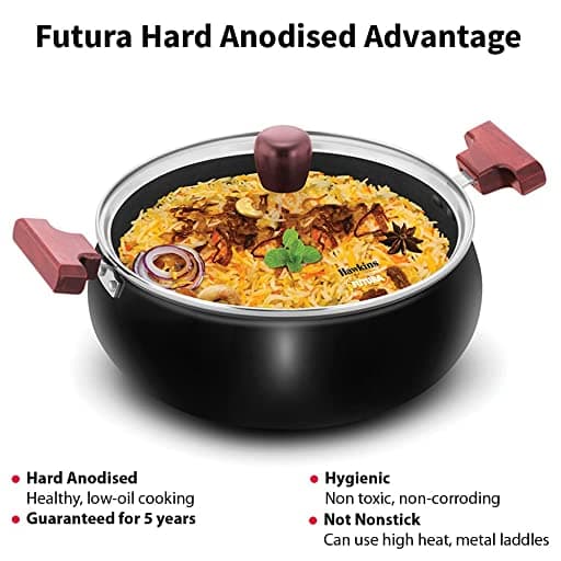 Hawkins ACH50G 5 Ltr Futura Ha Cook-N-Serve Handi With Glass Lid
