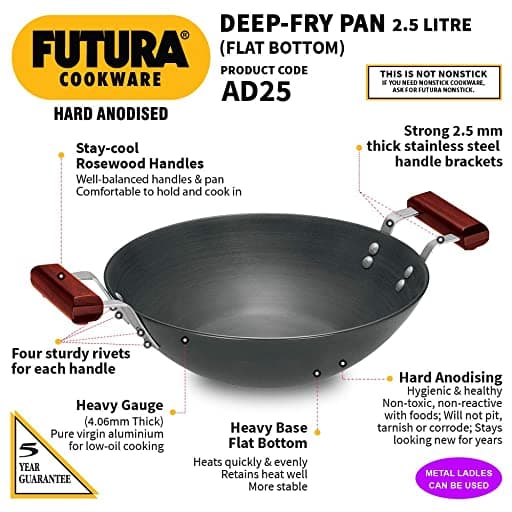 Hawkins AD25 Deep-Fry Pan (Flat Bottom) 2.5 Ltr