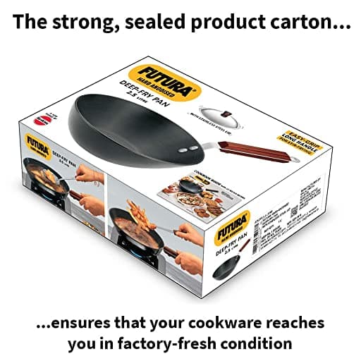 Hawkins ADL25S Deep-Fry Pan (Flat Bottom & Long Handle) 2.5 Ltr With SS Lid
