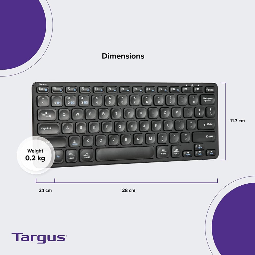 Targus KB862 Compact Multi-device Bluetooth Keyboard English