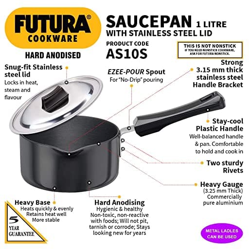 Hawkins AS10S Saucepan 1 Ltr With SS Lid