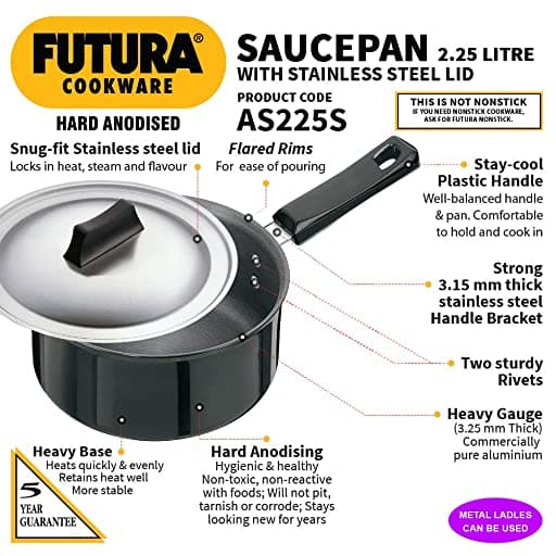 Hawkins AS225S Saucepan 2.25 Ltr With SS Lid