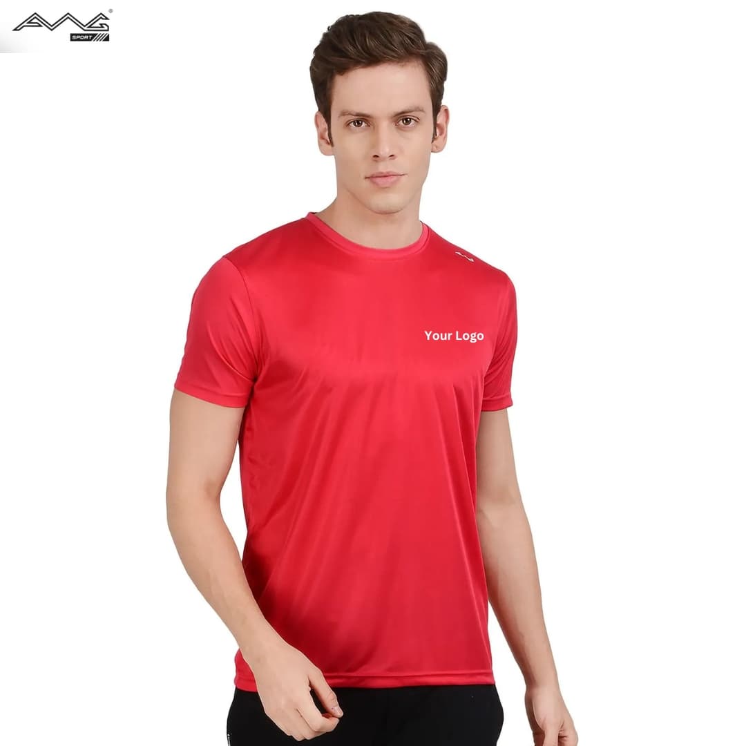Awg I-Run Micro Dry Fit Round Neck T Shirt Red