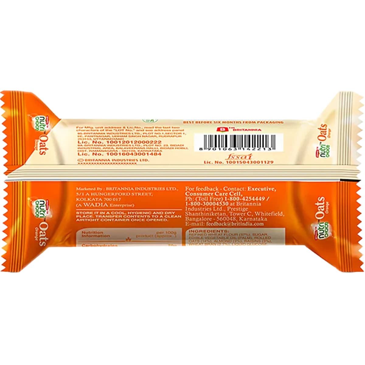 Britannia Nutri Choice Oats Orange Almond 75G