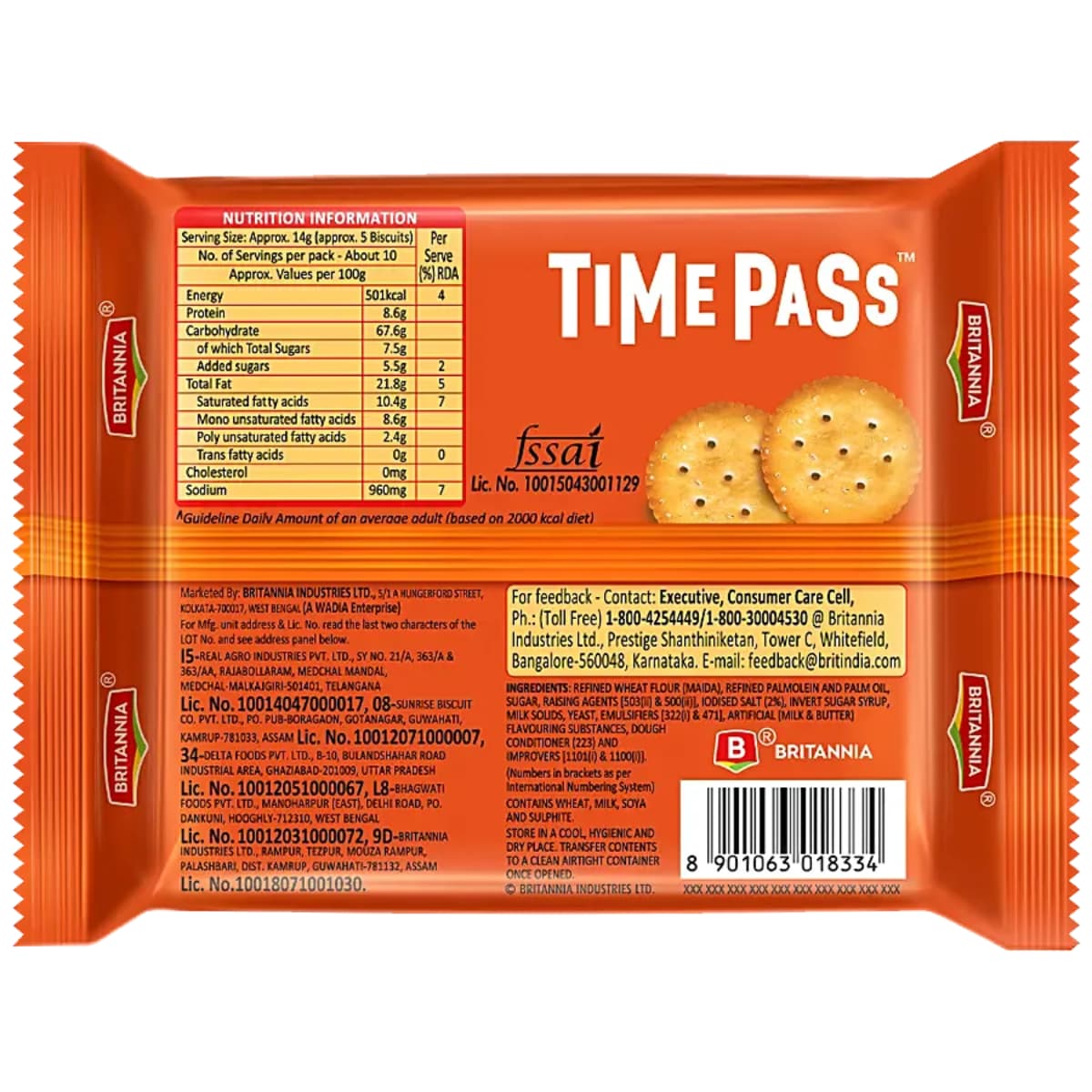 Britannia Timepass Classic Salted 142G