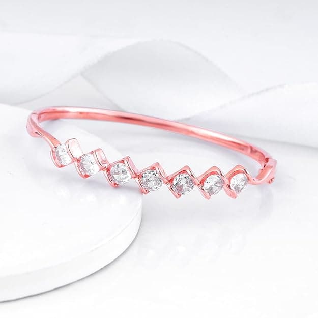 Rose Gold Zircon Order of Opulence Bangle Bracelet