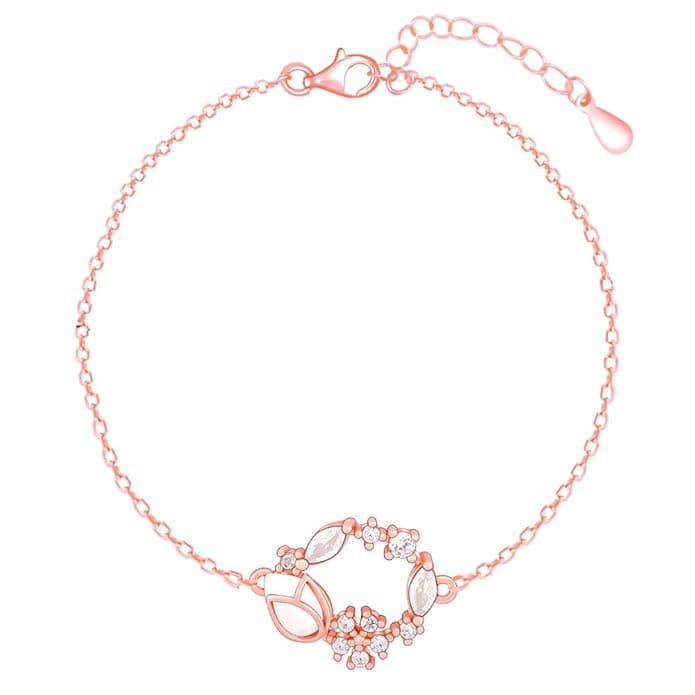Rose Gold Drop Wreath Bracelet