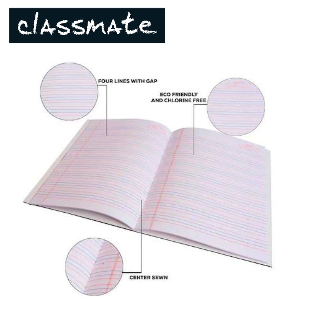 Classmate Hard Bounded Foul Line Note Book 96Pg (210X170mm)