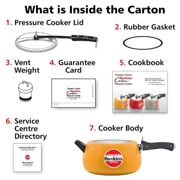 Hawkins Contura 5L Ceramic Coated Pressure Cooker Yellow