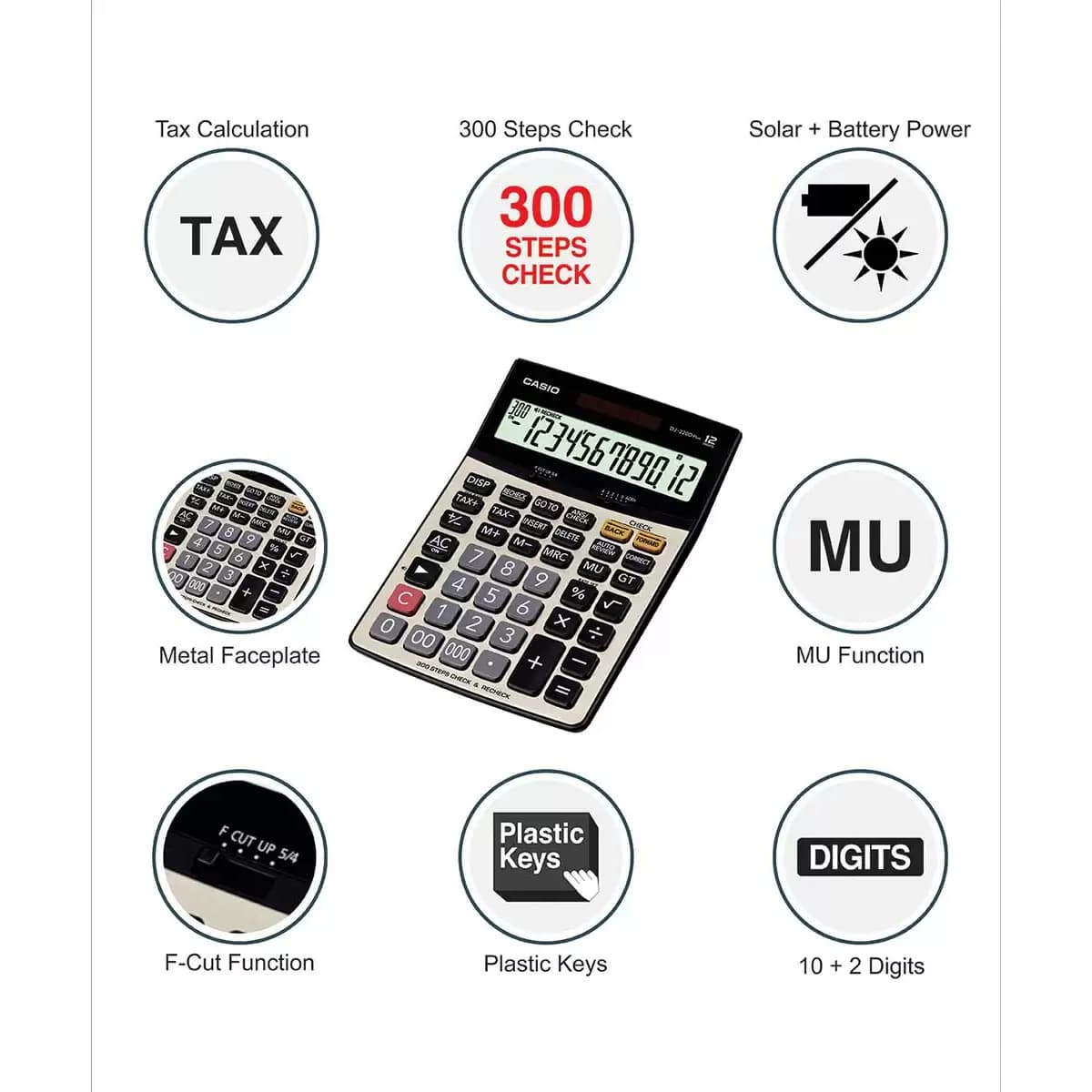 Casio DJ-220D Plus Premium Desktop 14 Digit Bigger Screen Calculator