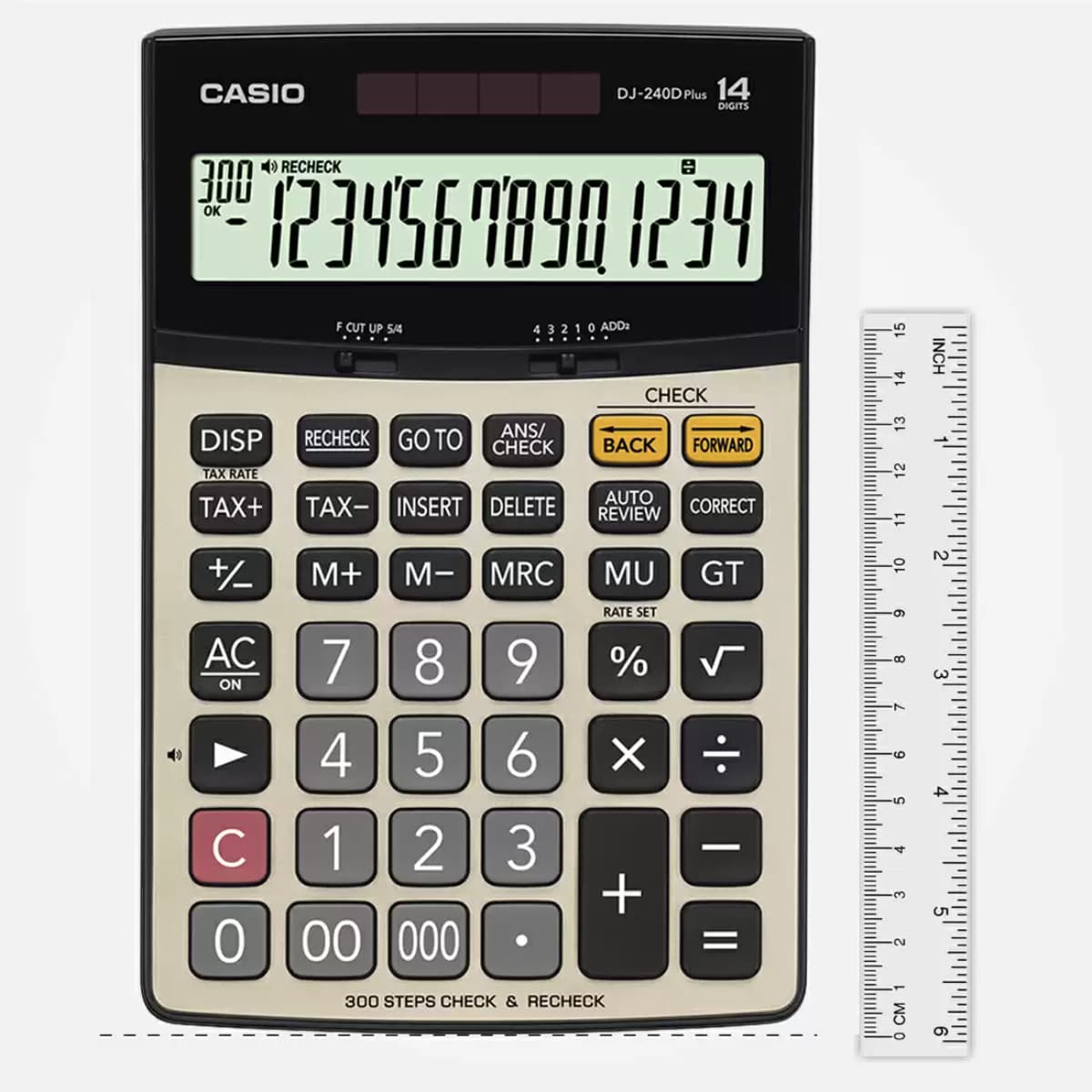 Casio DJ-240D Plus Premium Desktop 14 Digit Bigger Screen Calculator