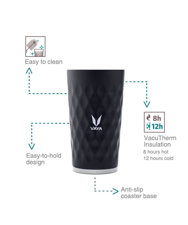 Vaya Drynk Thermosteel Flask 350 Globe - Black