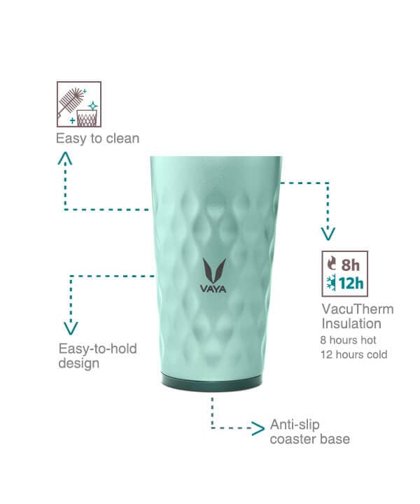 Vaya Drynk Thermosteel Flask 350 Globe - Green