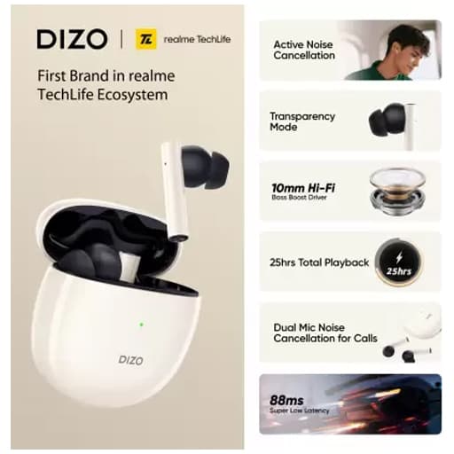 Dizo By Realme Techlife Gopods Bluetooth Headset