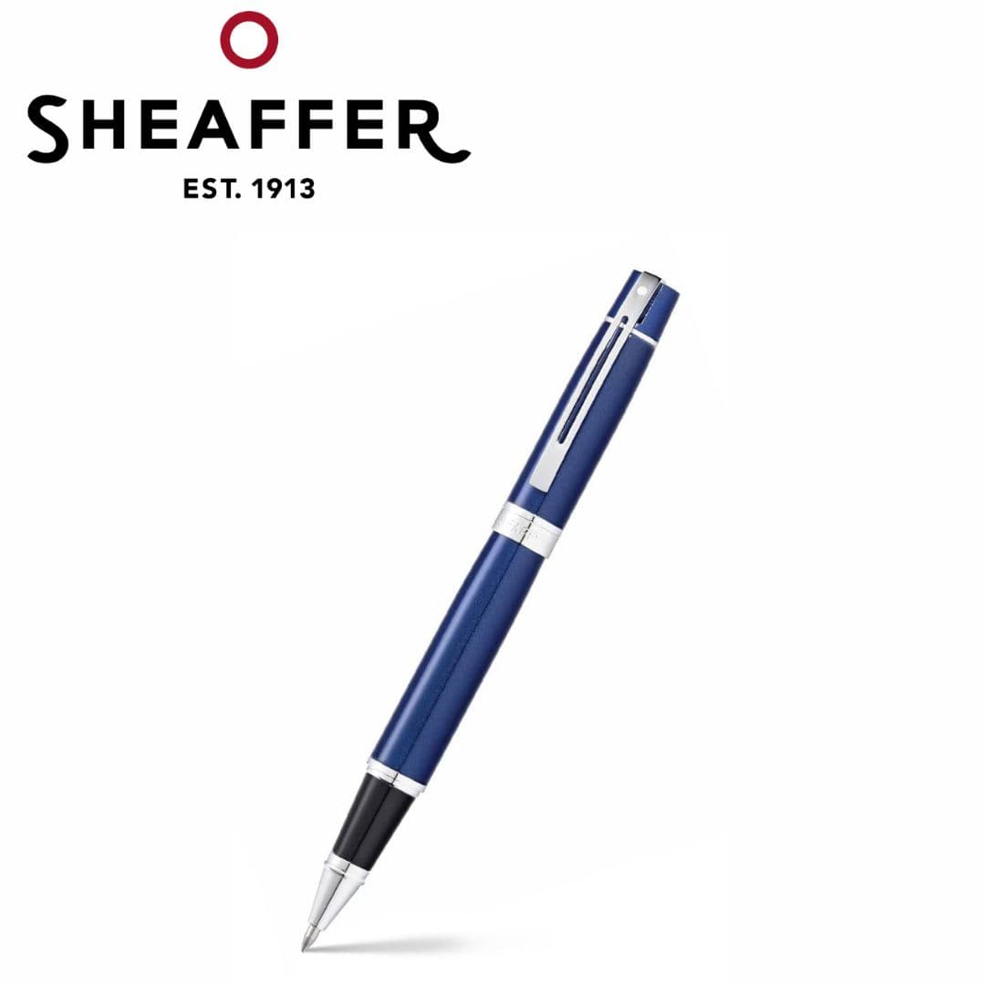 PEN SHEAFFER 300 E9341 GLOSSY BLUE WITH CHROME TRIM RB