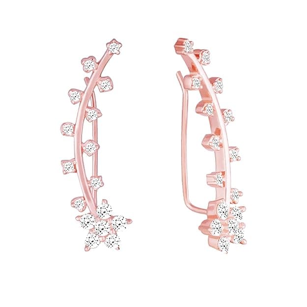 Rose Gold Floral Branch Ear Cuffs