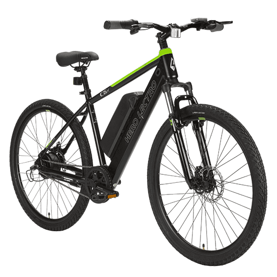 Hero Lectro C5X SS Electric Cycle (Black - Neon Green)