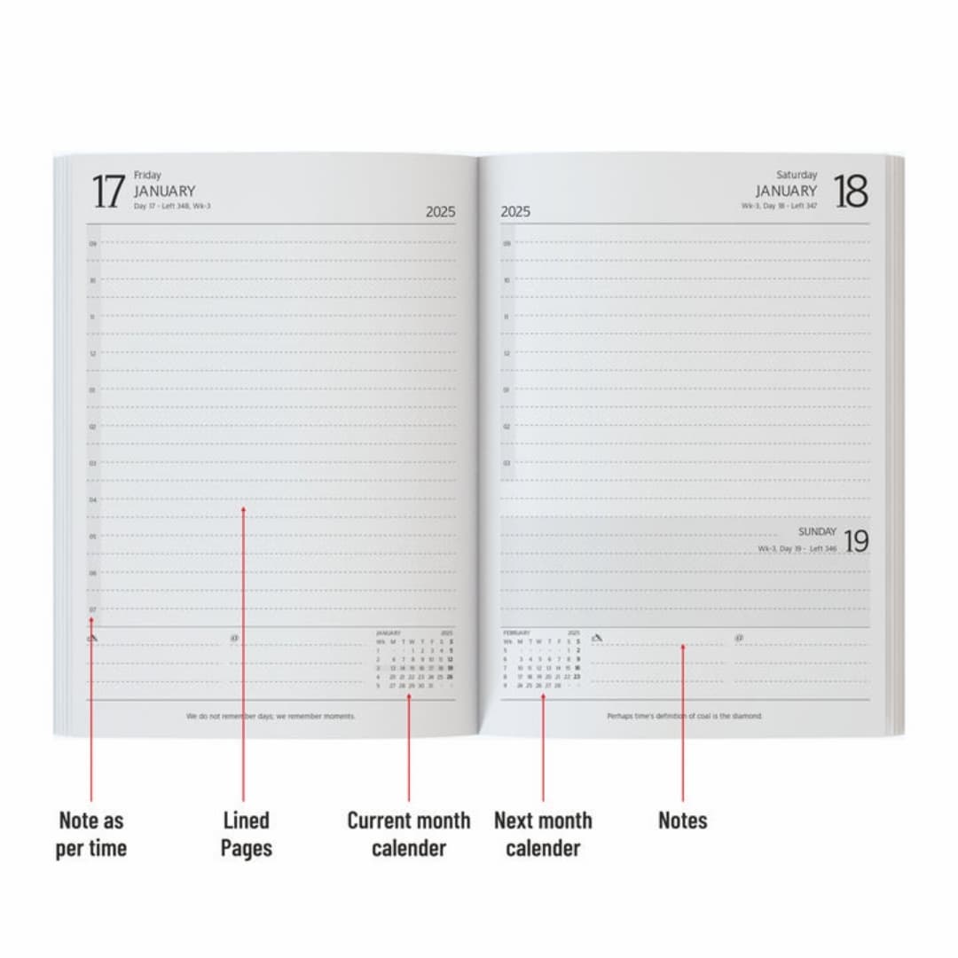 Anupam Fash Diary 2025 A5 (80 GSM) Black