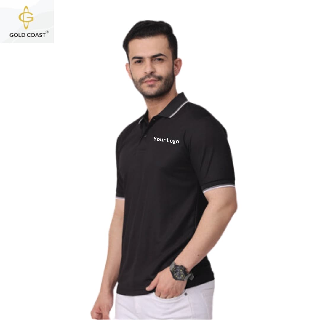 Gold Coast DotKnit Dri-Fit Polo T-Shirt - Black