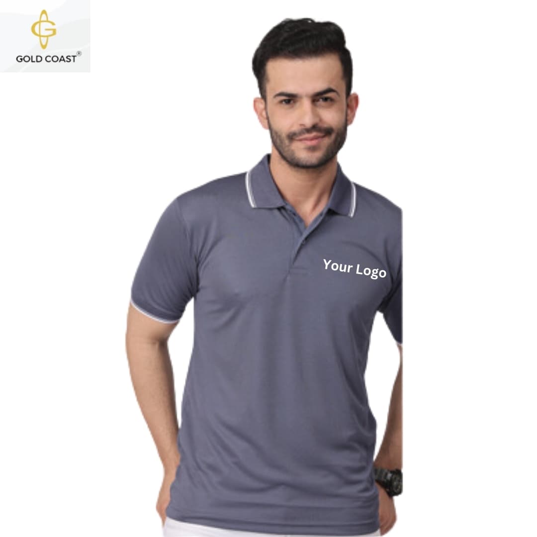 Gold Coast DotKnit Dri-Fit Polo T-Shirt - Grey