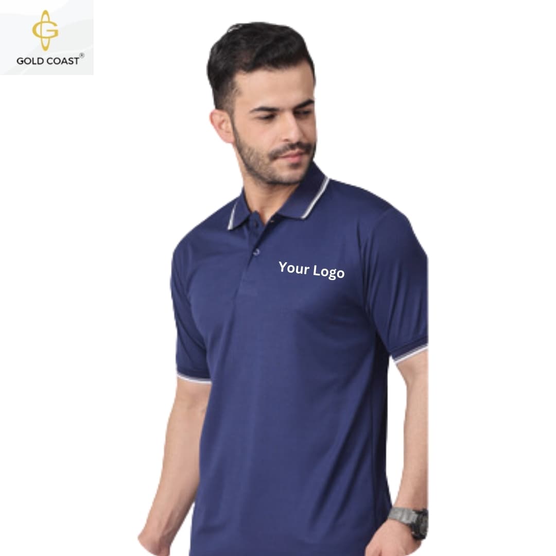 Gold Coast DotKnit Dri-Fit Polo T-Shirt - Navy Blue
