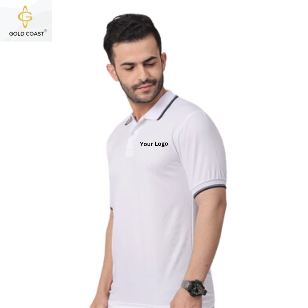 Gold Coast DotKnit Dri-Fit Polo T-Shirt - White